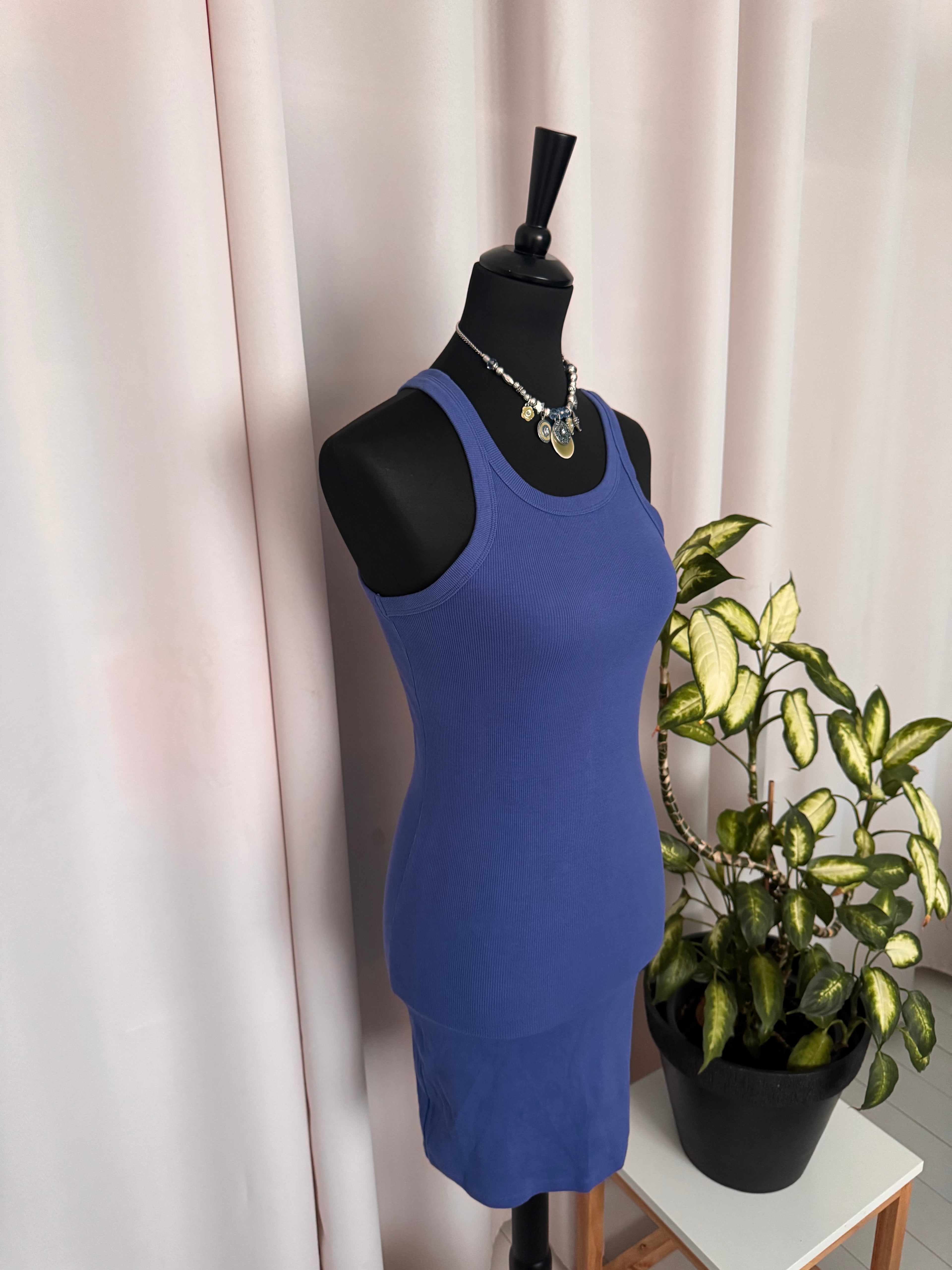 💙 Robe moulante côtelée bleu pervenche H&M – Taille M 💙