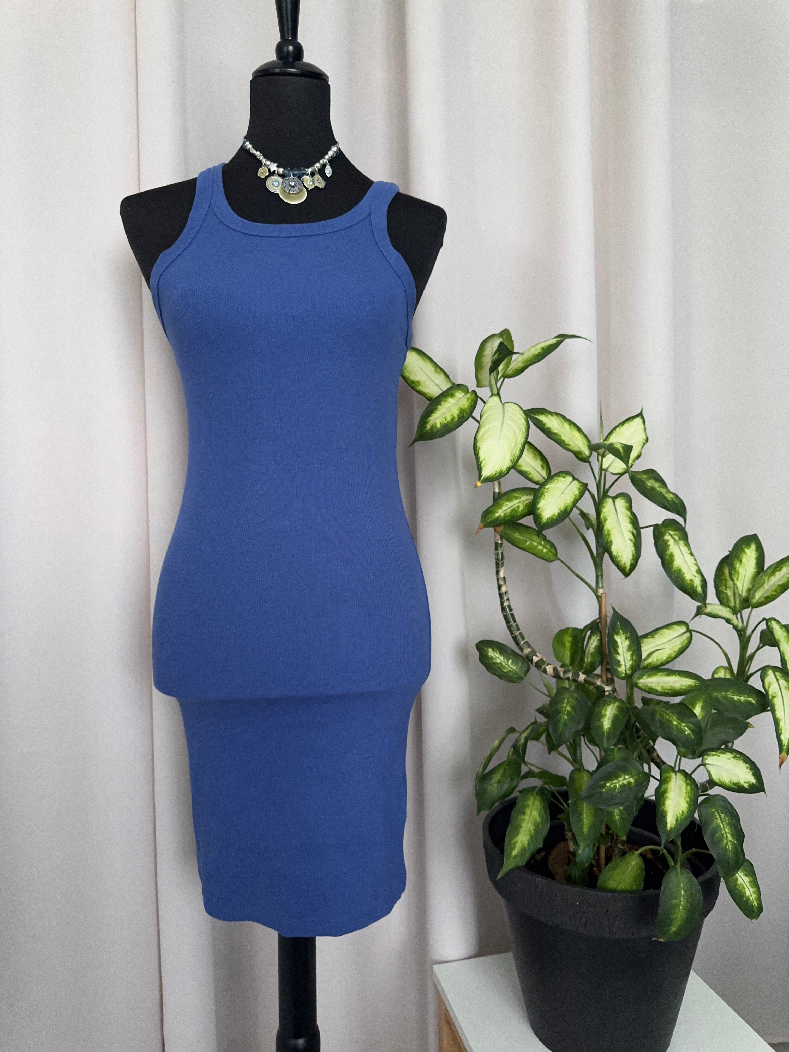 💙 Robe moulante côtelée bleu pervenche H&M – Taille M 💙