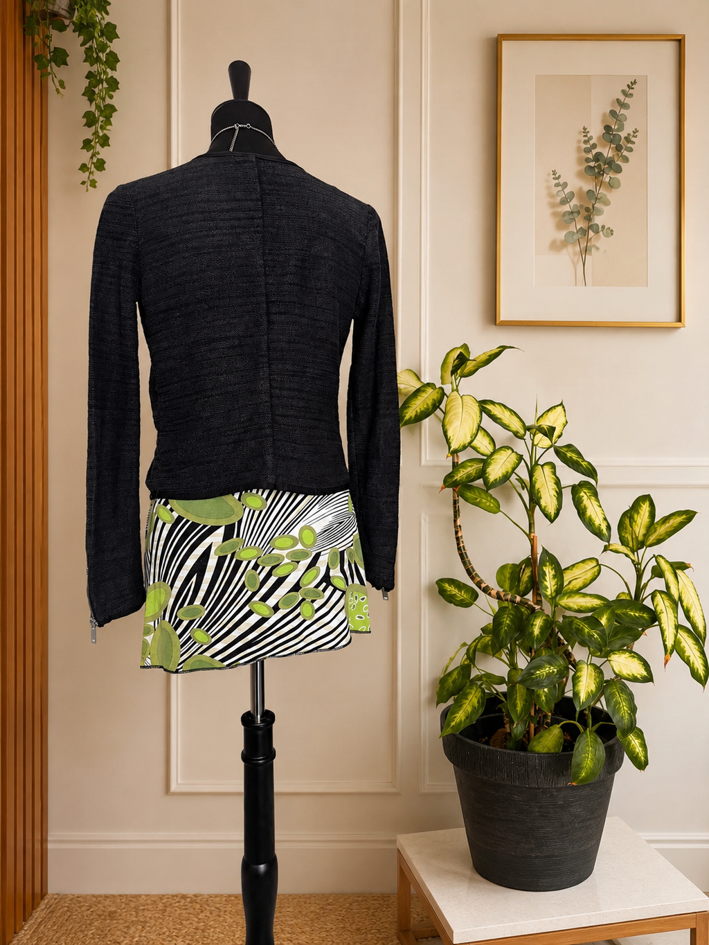 ✨🌿 Veste courte style perfecto - Noir chiné✨🌿