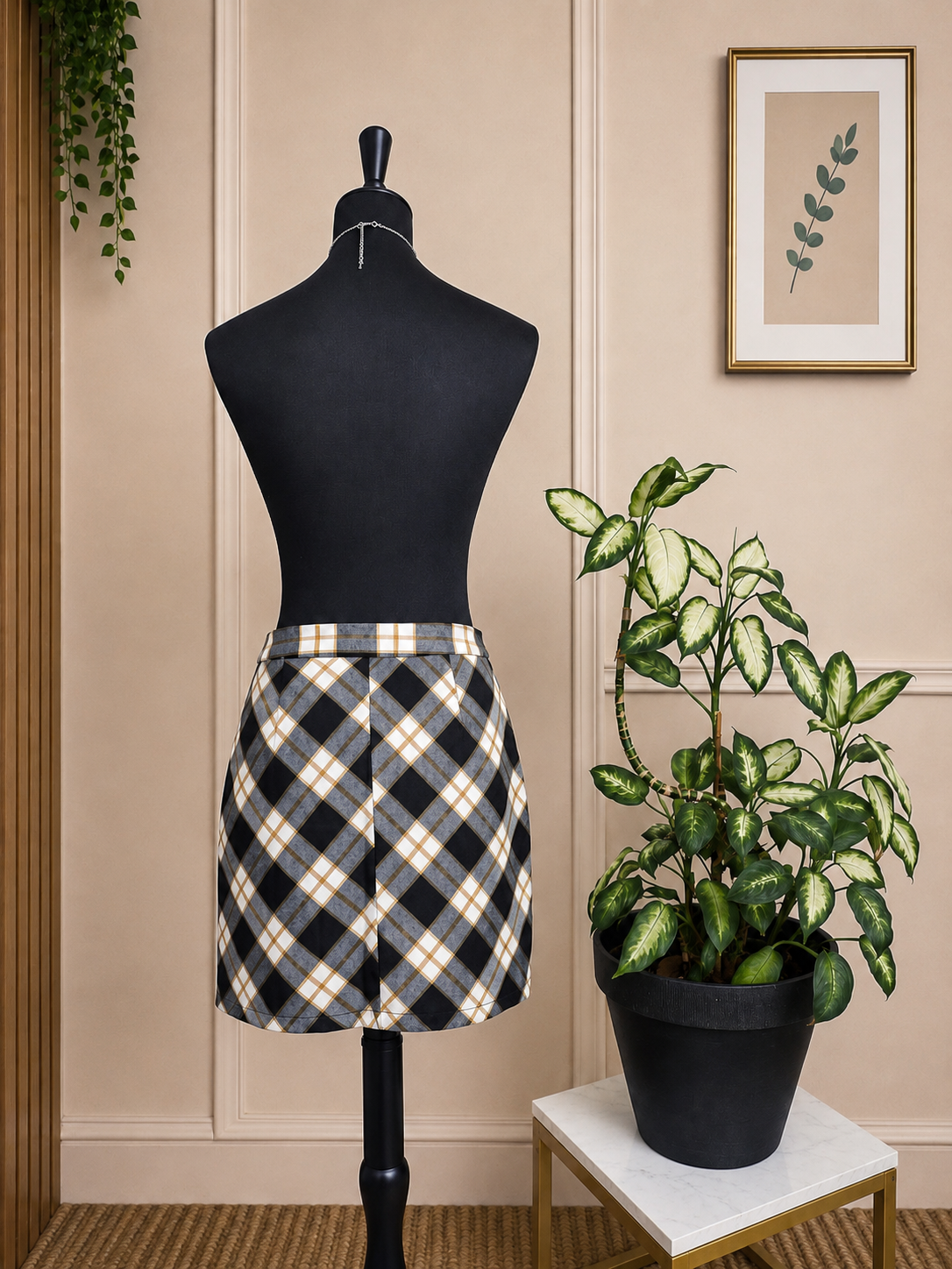 🌿 Jupe droite à carreaux Pimkie – Taille 36 🌿