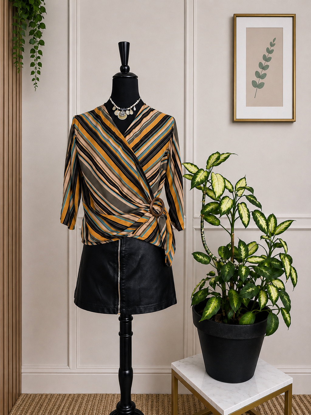 🌿 Blouse cache-cœur rayée Blancheporte – Taille 36 🌿