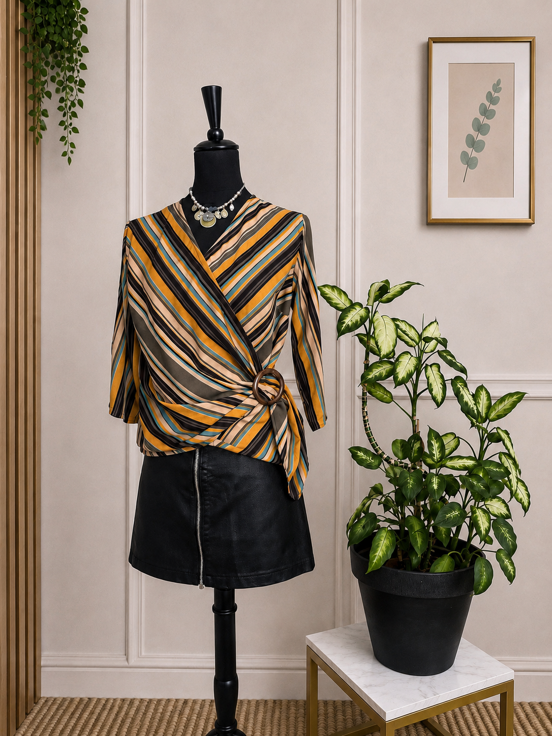🌿 Blouse cache-cœur rayée Blancheporte – Taille 36 🌿